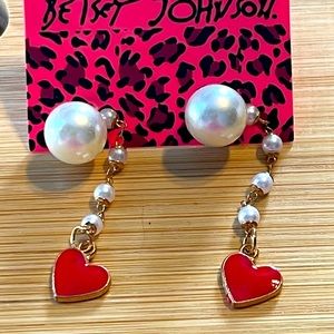 Betsey Johnson Heart Earrings